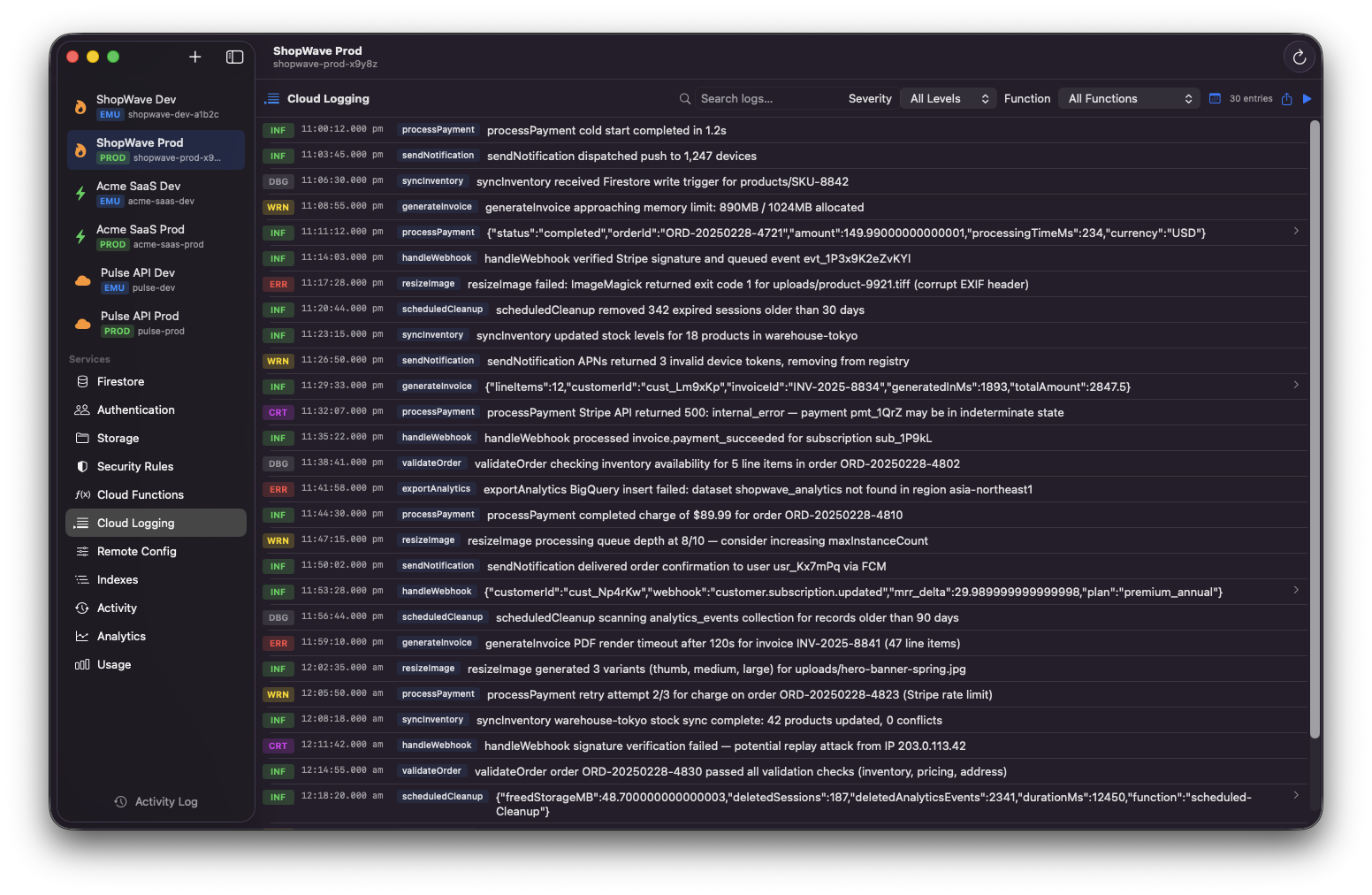 Stackpane — Cloud Logging