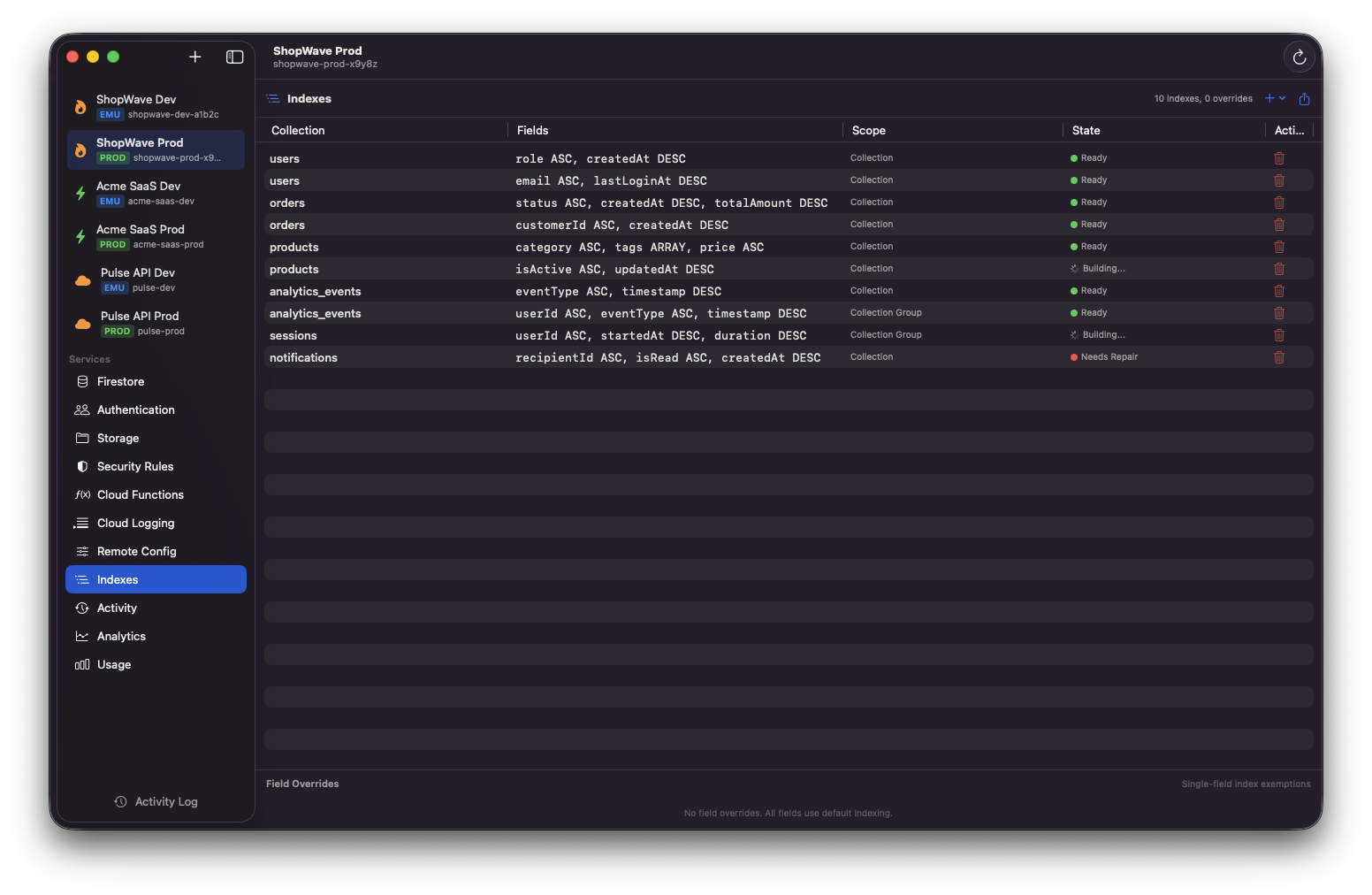 Stackpane — Index Management