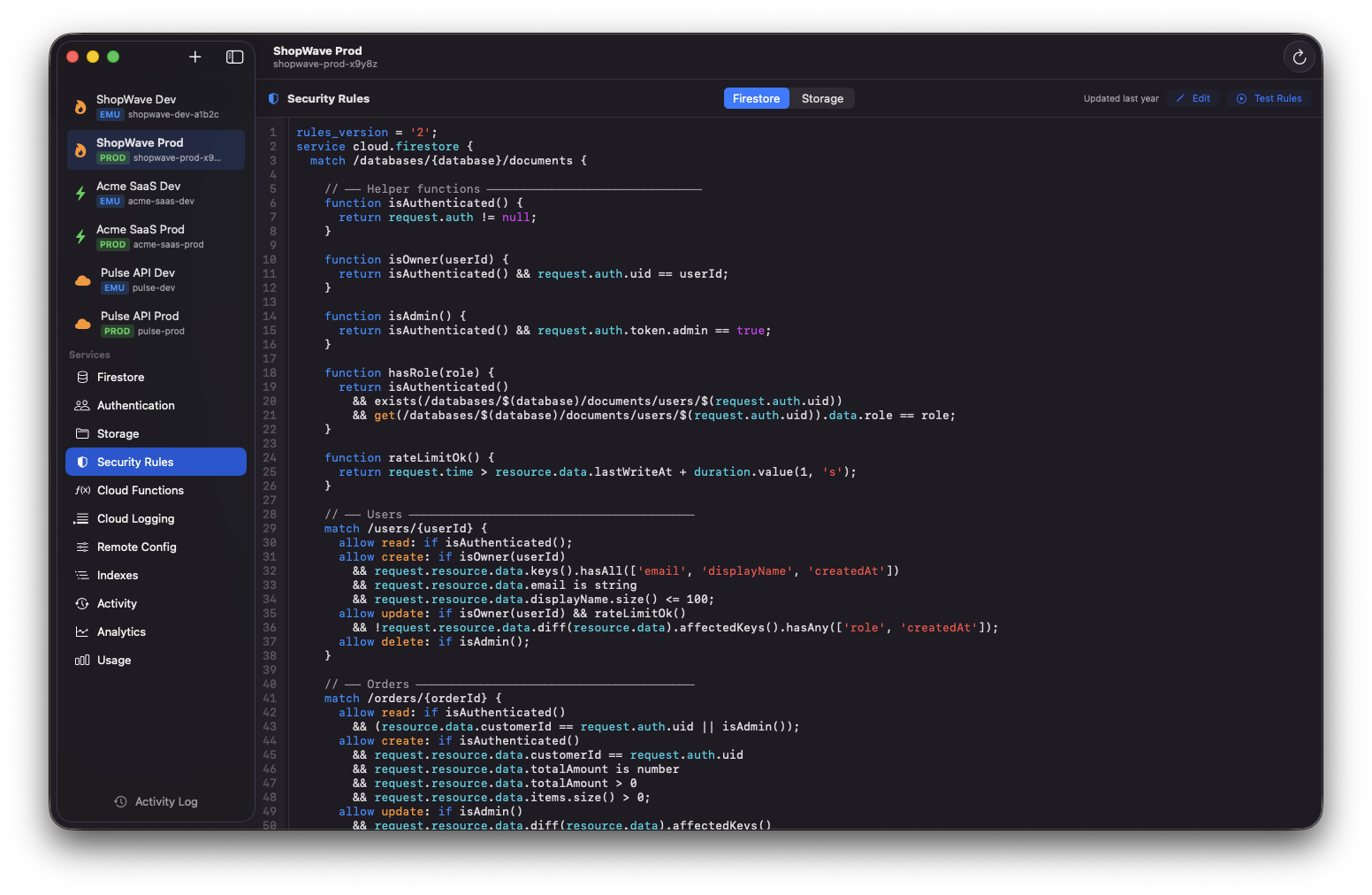 Stackpane — Security Rules