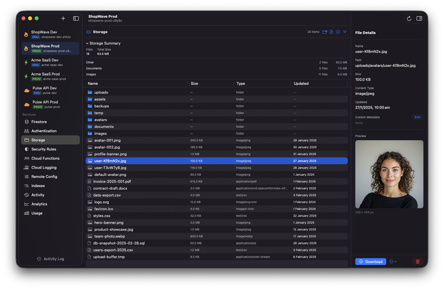 Stackpane — Storage Browser